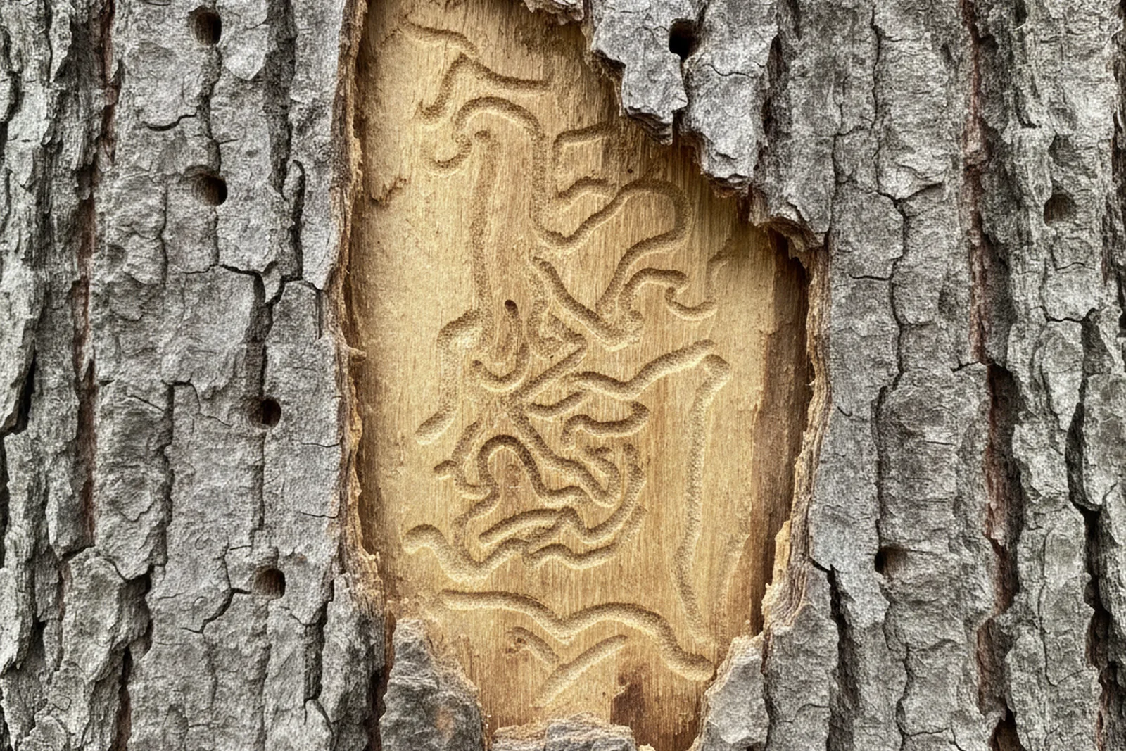 Dutch elm disease bark beetle D-shaped exit holes search resultentine galleries Ward County elm Minot North Dakota DED diagnosis
