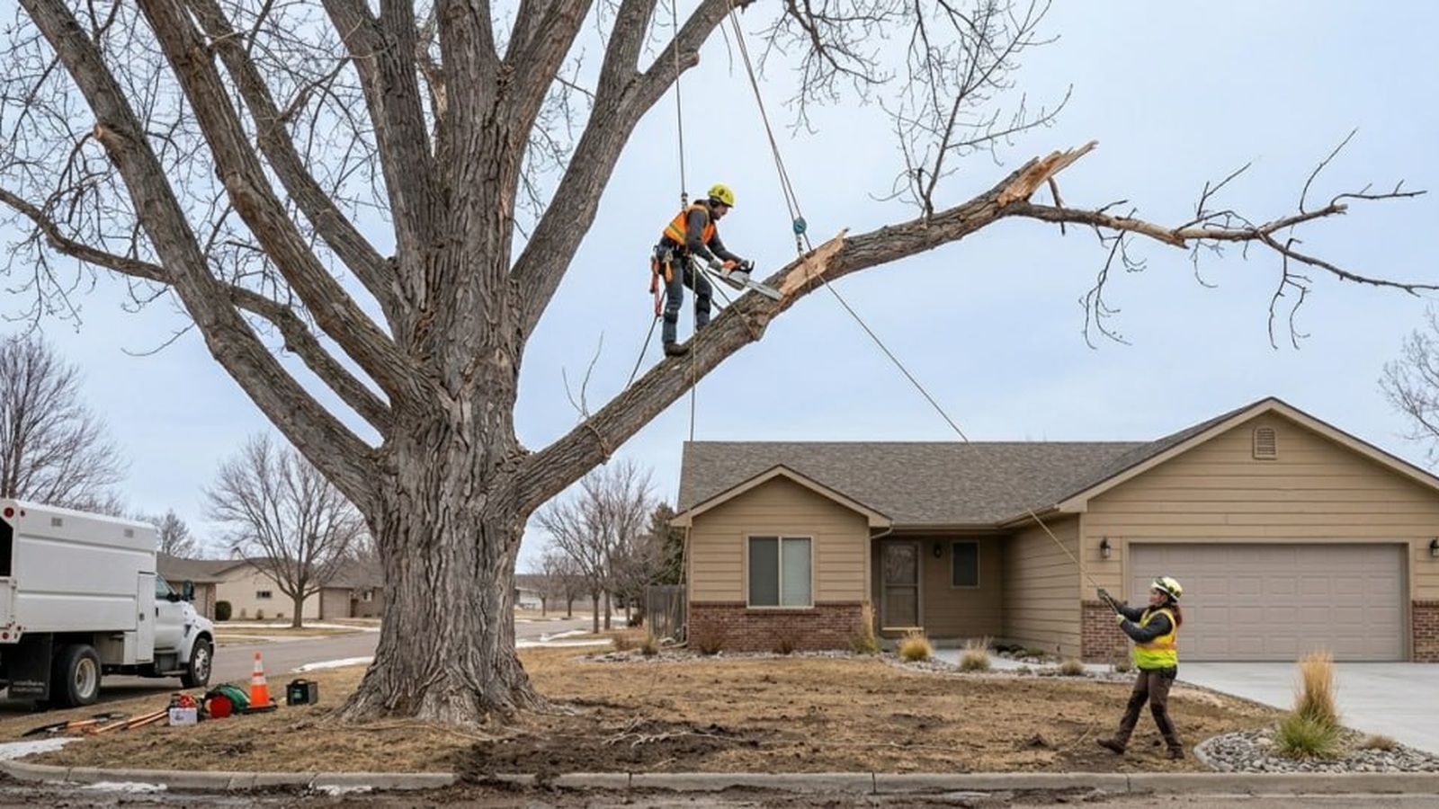 Professional tree removal service in Minot North Dakota Ward County Dutch elm disease ice storm damage