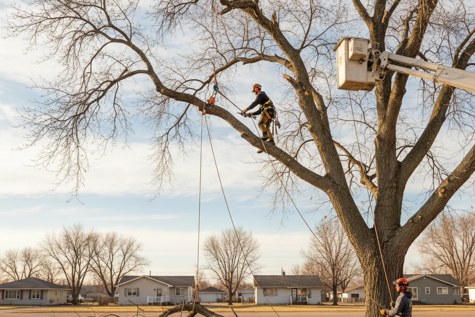 Tree removal service Minot North Dakota Ward County elm tree branch removal residential Scott Great Plains